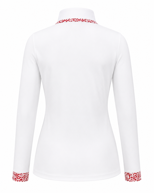 Crimson Court Mock Neck Top with zip