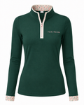 Emerald Fairway Mock Neck Top with zip